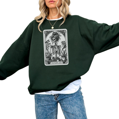 The Plant Lady Funny Tarot Card Crewneck Sweatshirt