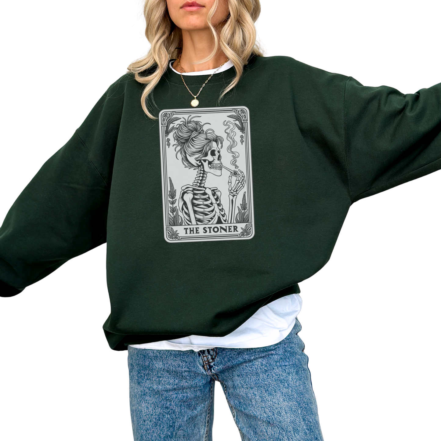 The Stoner Funny Tarot Card Crewneck Sweatshirt