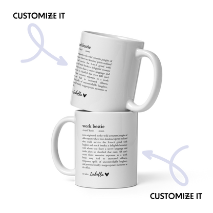 CUSTOM NAME Work Bestie Dictionary Mug