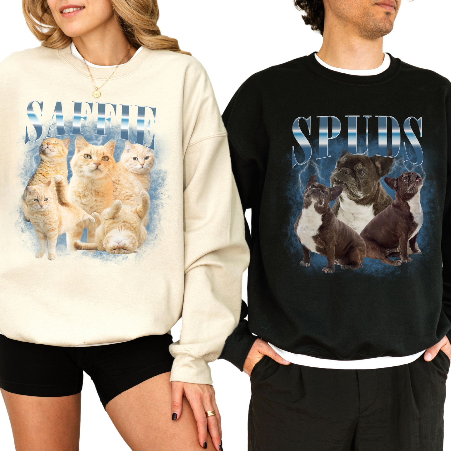 CUSTOM Your Pet 90s Retro Bootleg Crewneck Sweatshirt