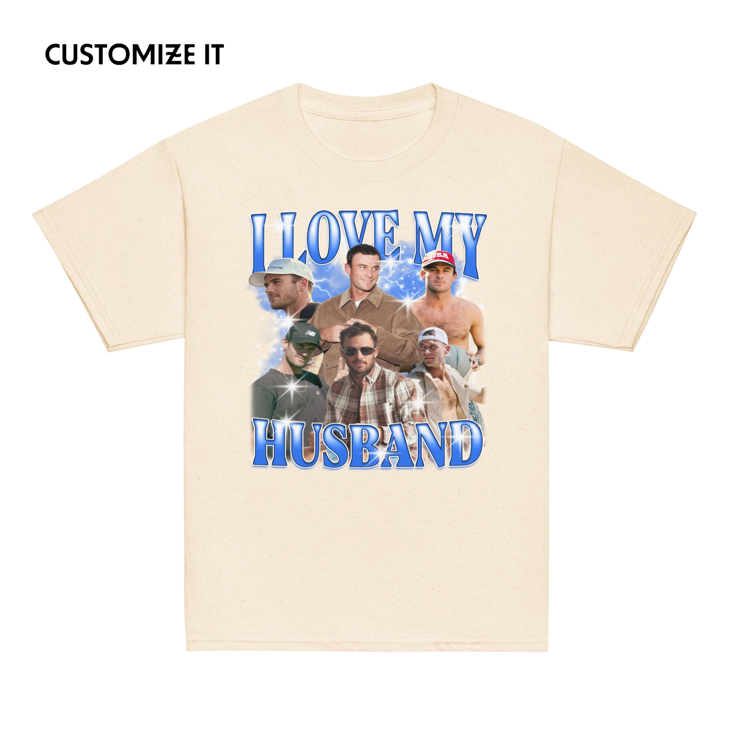 CUSTOM I Love My Husband Photo Bootleg Baby Tee
