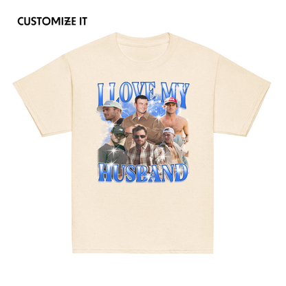 CUSTOM I Love My Husband Photo Bootleg Baby Tee