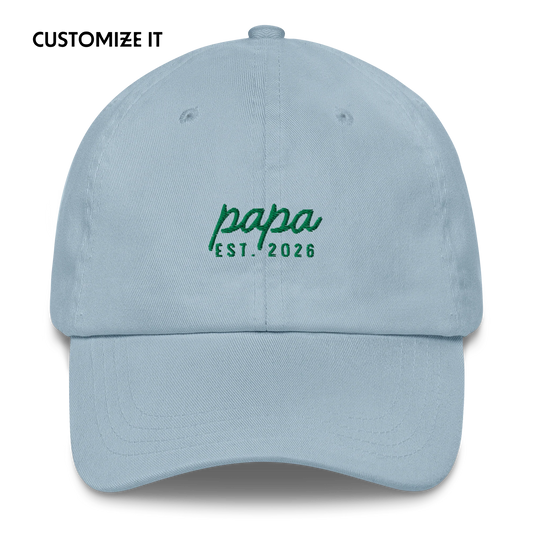 CUSTOM Papa Year Embroidered Cap