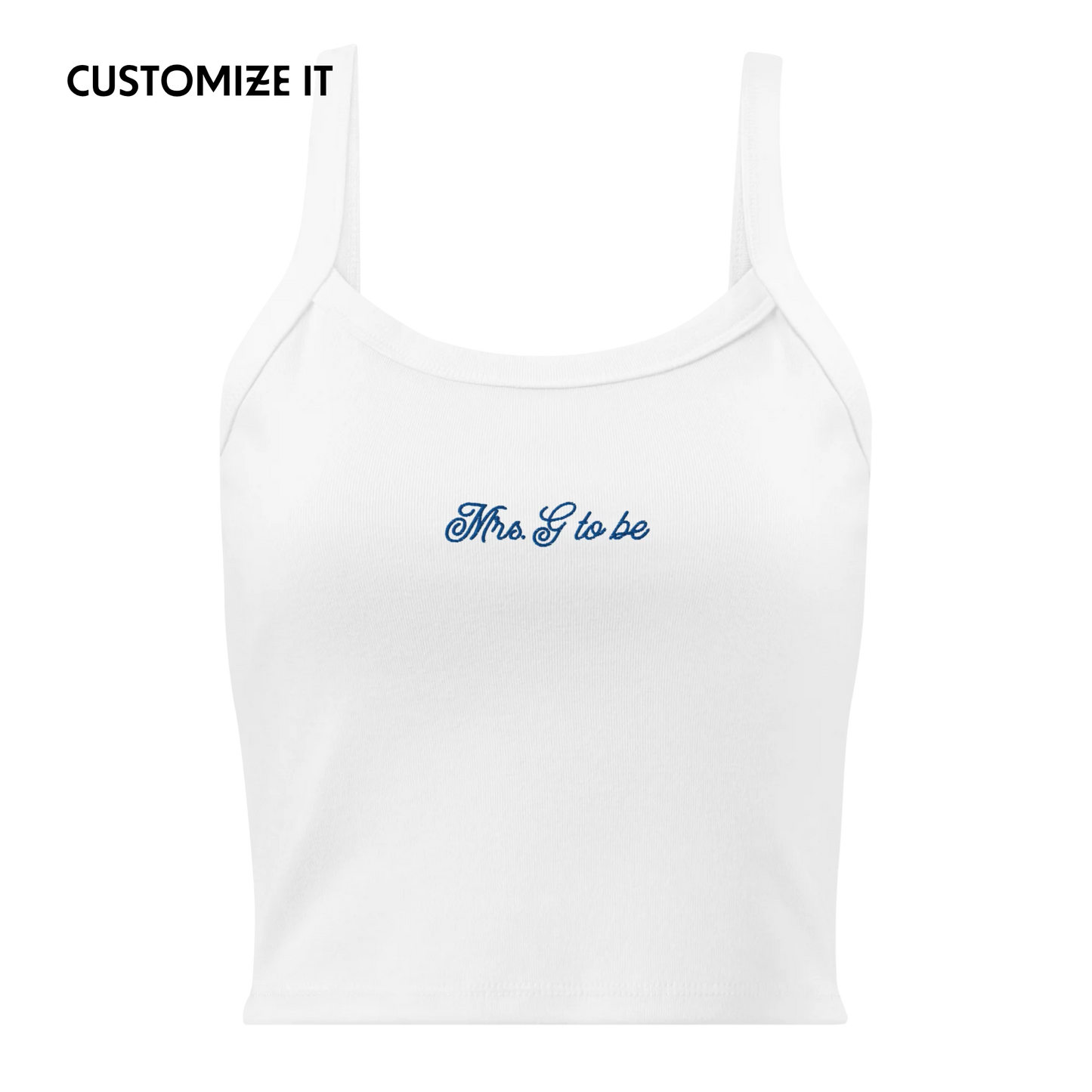 CUSTOM Mrs. Initial To Be Rib Embroidered Bride Tank Top