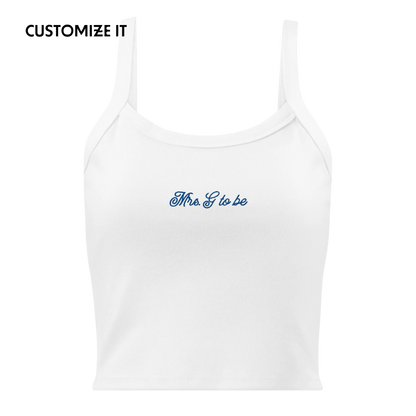 CUSTOM Mrs. Initial To Be Rib Embroidered Bride Tank Top