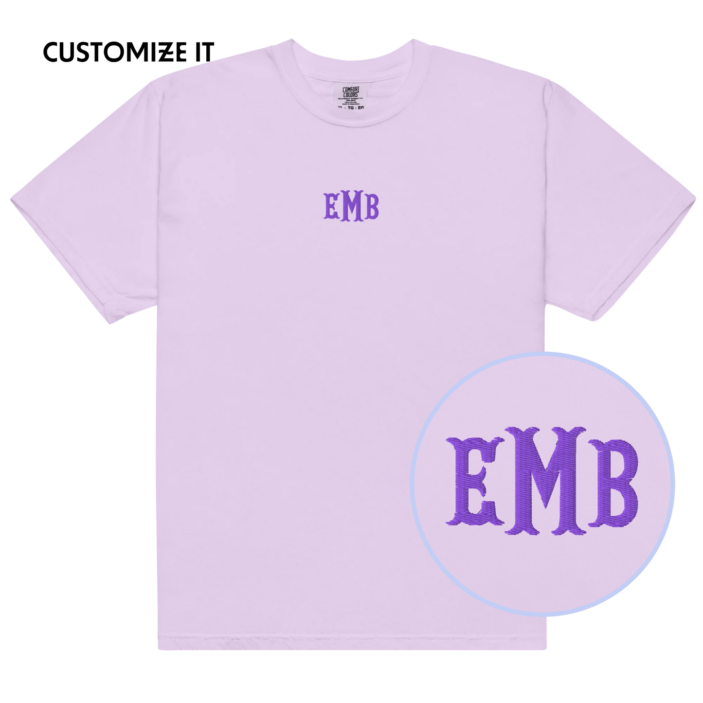 CUSTOM Fishtail Monogrammed Initials Embroidered Classic T-Shirt