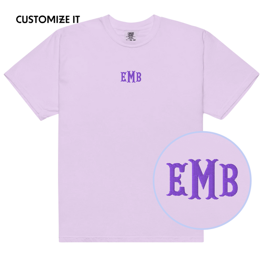 CUSTOM Fishtail Monogrammed Initials Embroidered Classic T-Shirt