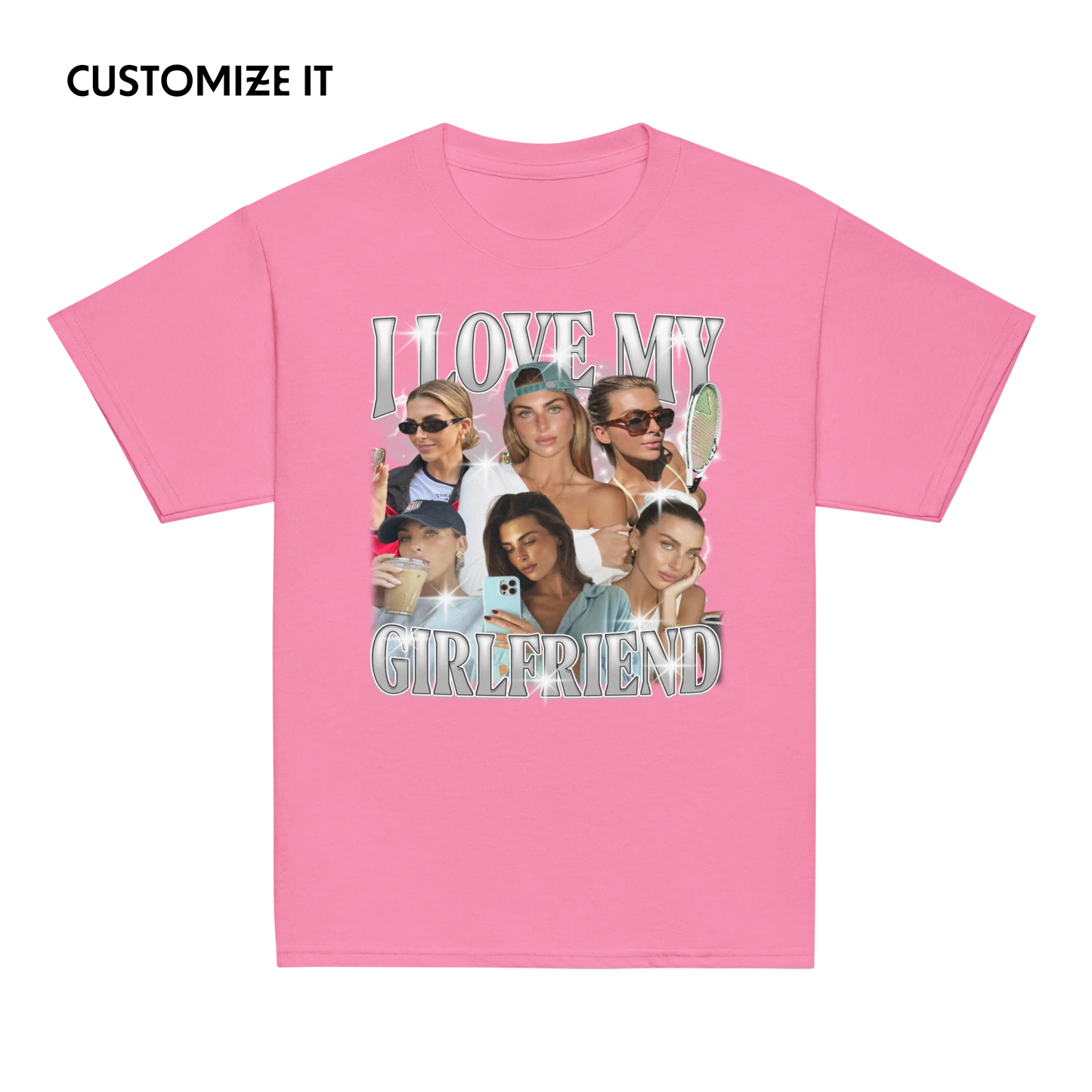 CUSTOM I Love My Girlfriend Photo Bootleg Baby Tee