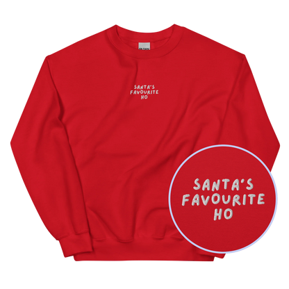 Santa's Favourite Ho Christmas Embroidered Sweatshirt