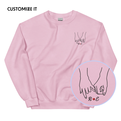 CUSTOM Couple Initials Embroidered Sweatshirt - Forever Linked