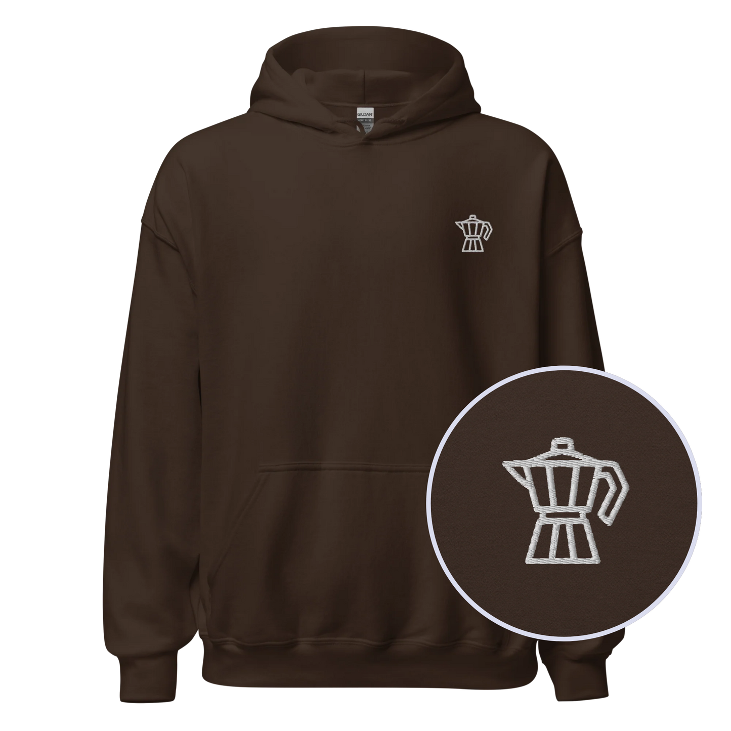 Moka Pot Coffee Embroidered Hoodie
