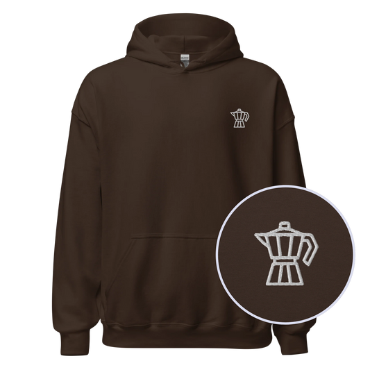 Moka Pot Coffee Embroidered Hoodie