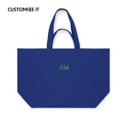 CUSTOM Green Initials Embroidered Heavyweight Shopper Bag