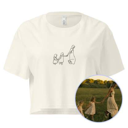 CUSTOM Embroidered Photo Portrait Crop Tee