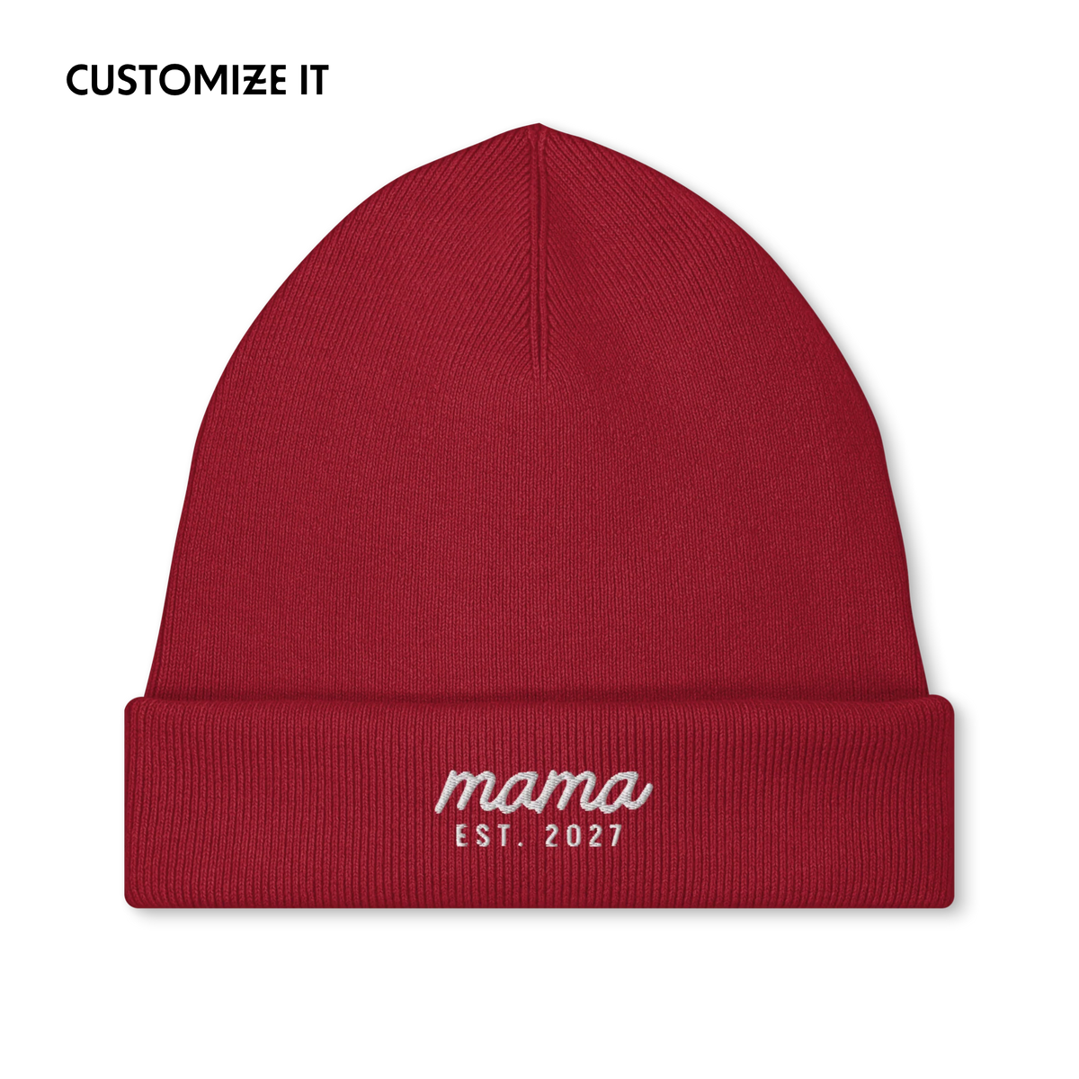 CUSTOM Mama Year Embroidered Classic Beanie
