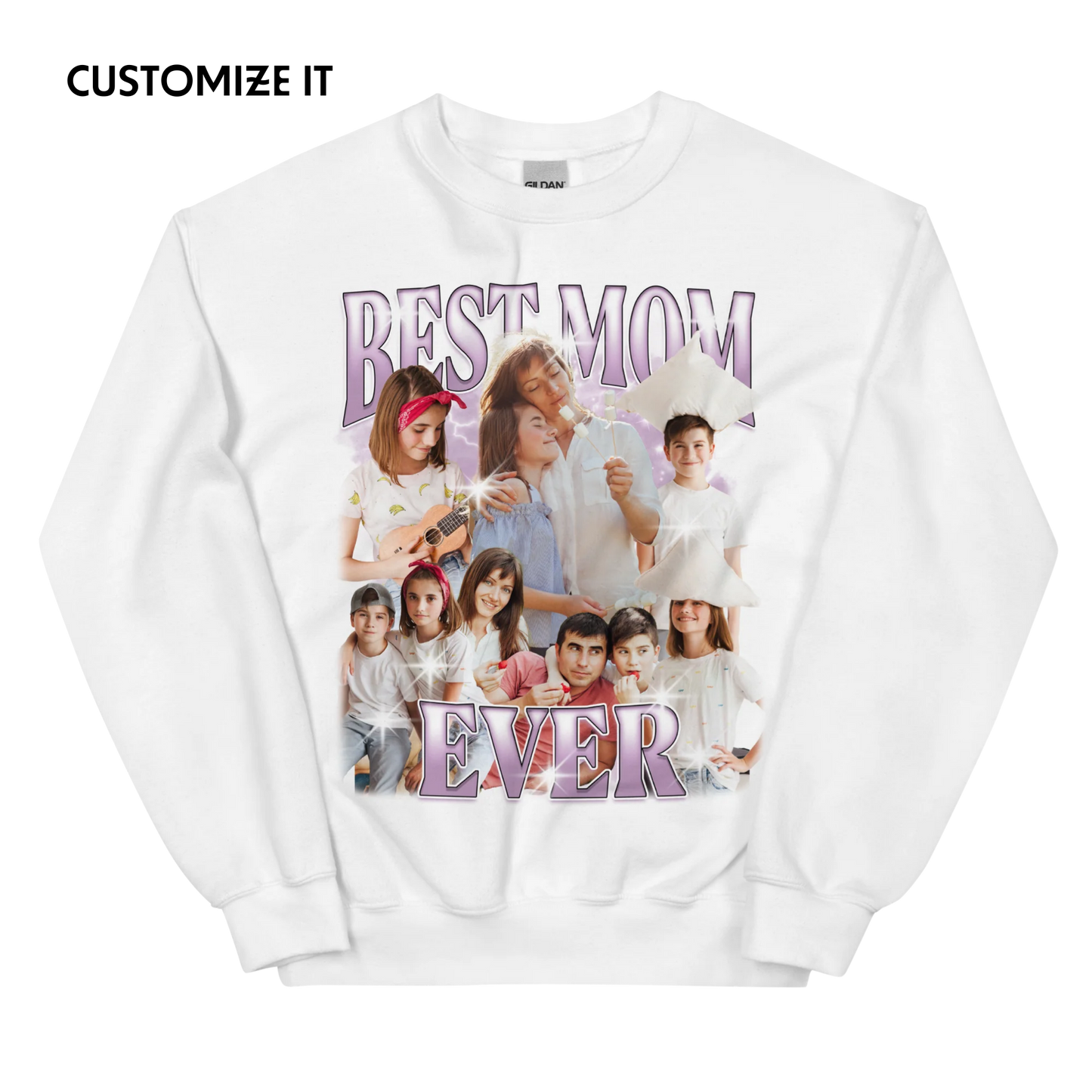 CUSTOM Best Mom Ever Photo Bootleg Sweatshirt