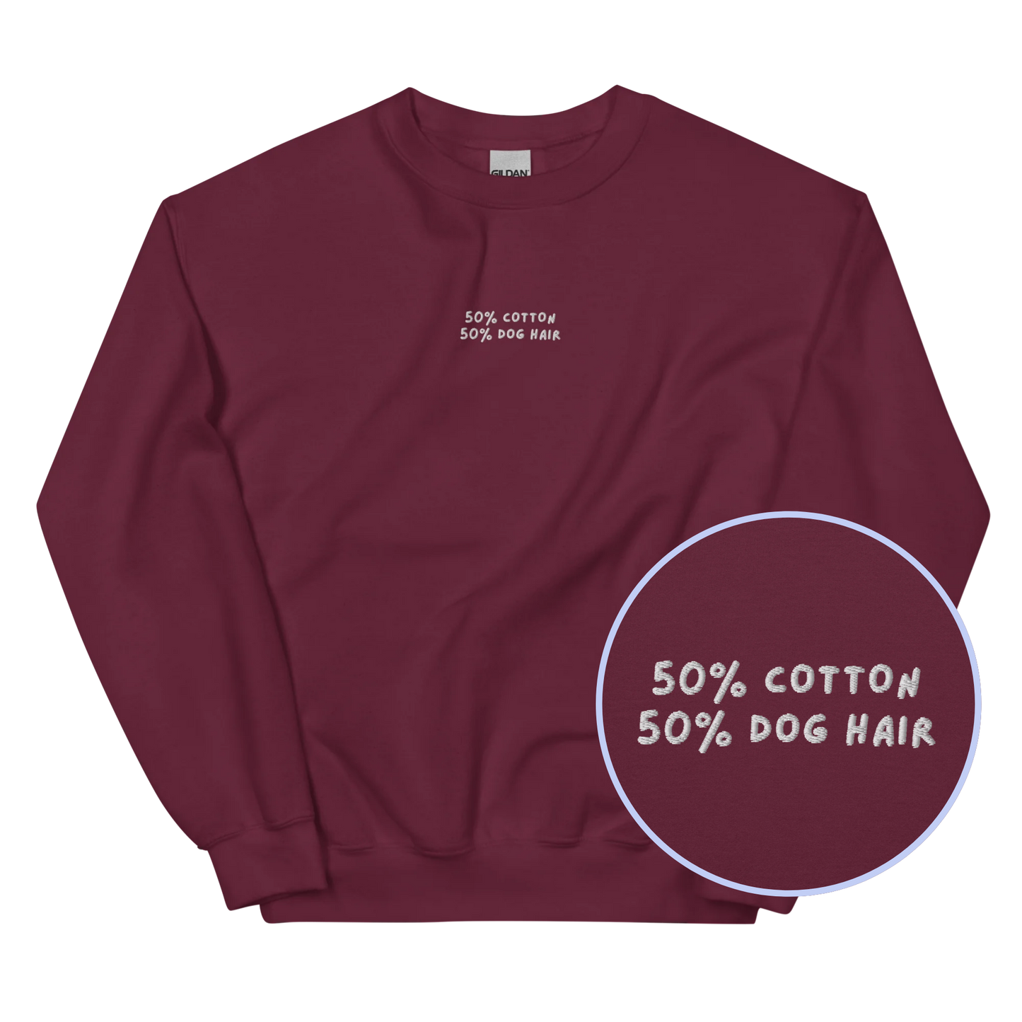 50% Cotton 50% Dog Hair Embroidered Sweatshirt