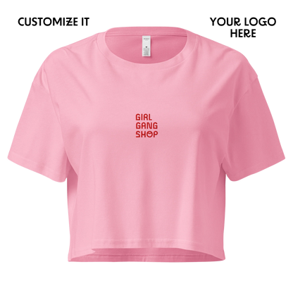 CUSTOM YOUR LOGO Embroidered Crop Tee
