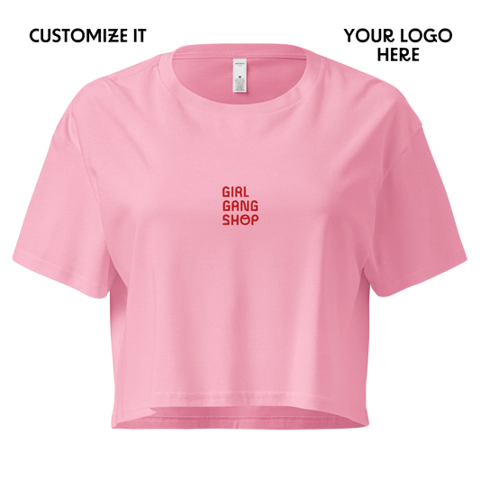 CUSTOM YOUR LOGO Embroidered Crop Tee