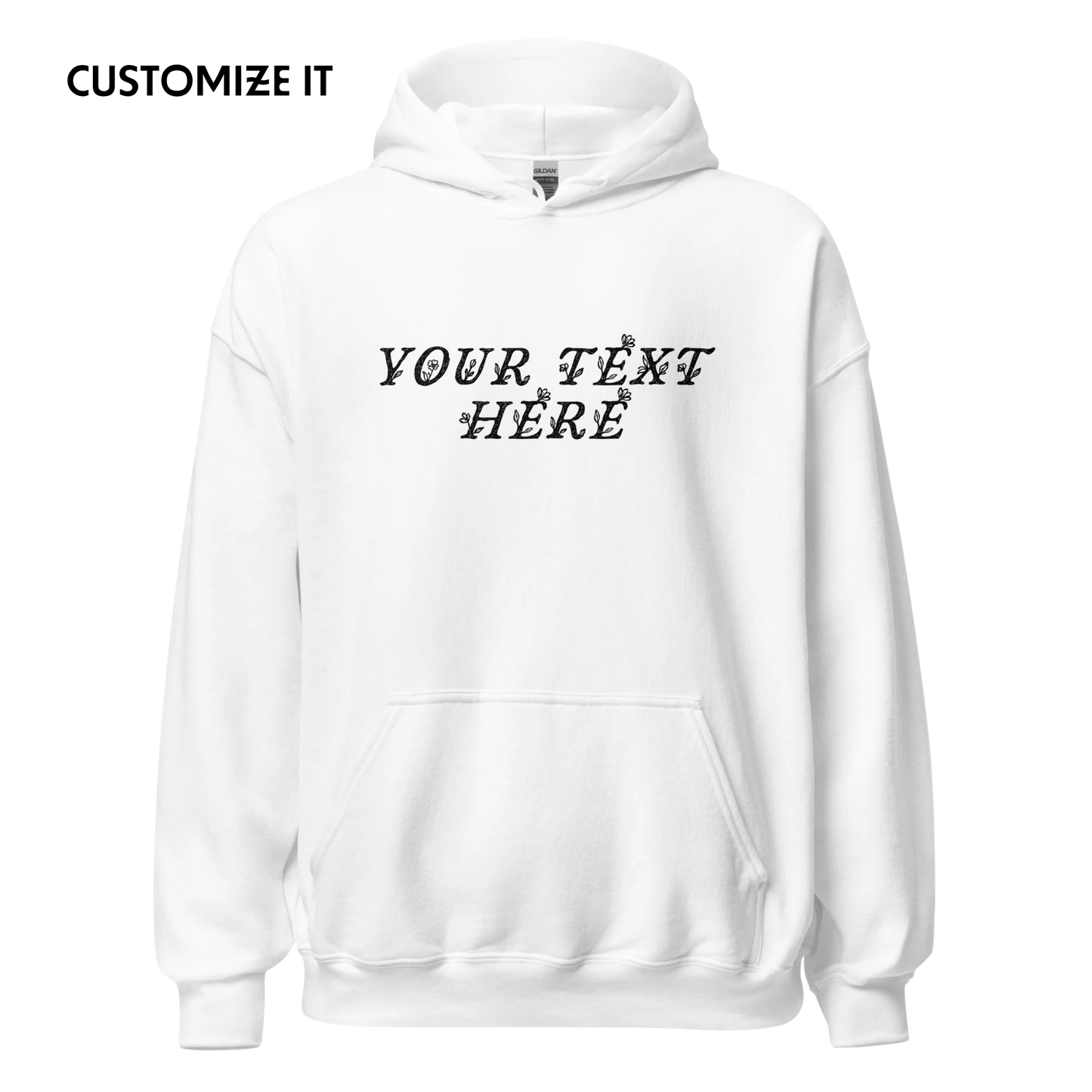 CUSTOM Your Text Floral Hoodie