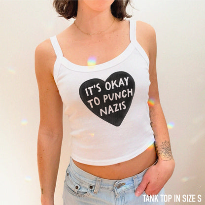 It's Okay to Punch Nazis Rib Tank Top