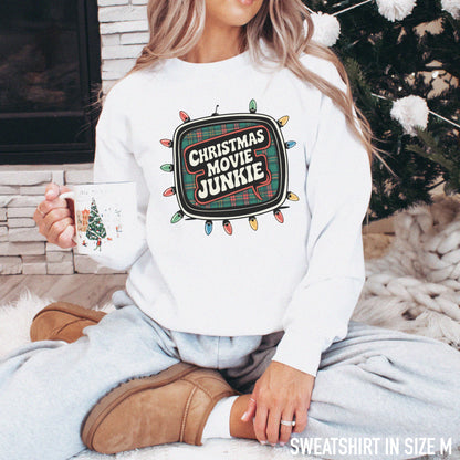 Christmas Movie Junkie Crewneck Sweatshirt