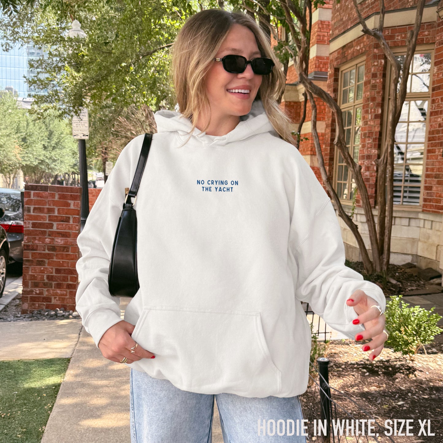 No Crying on the Yacht Embroidered Hoodie