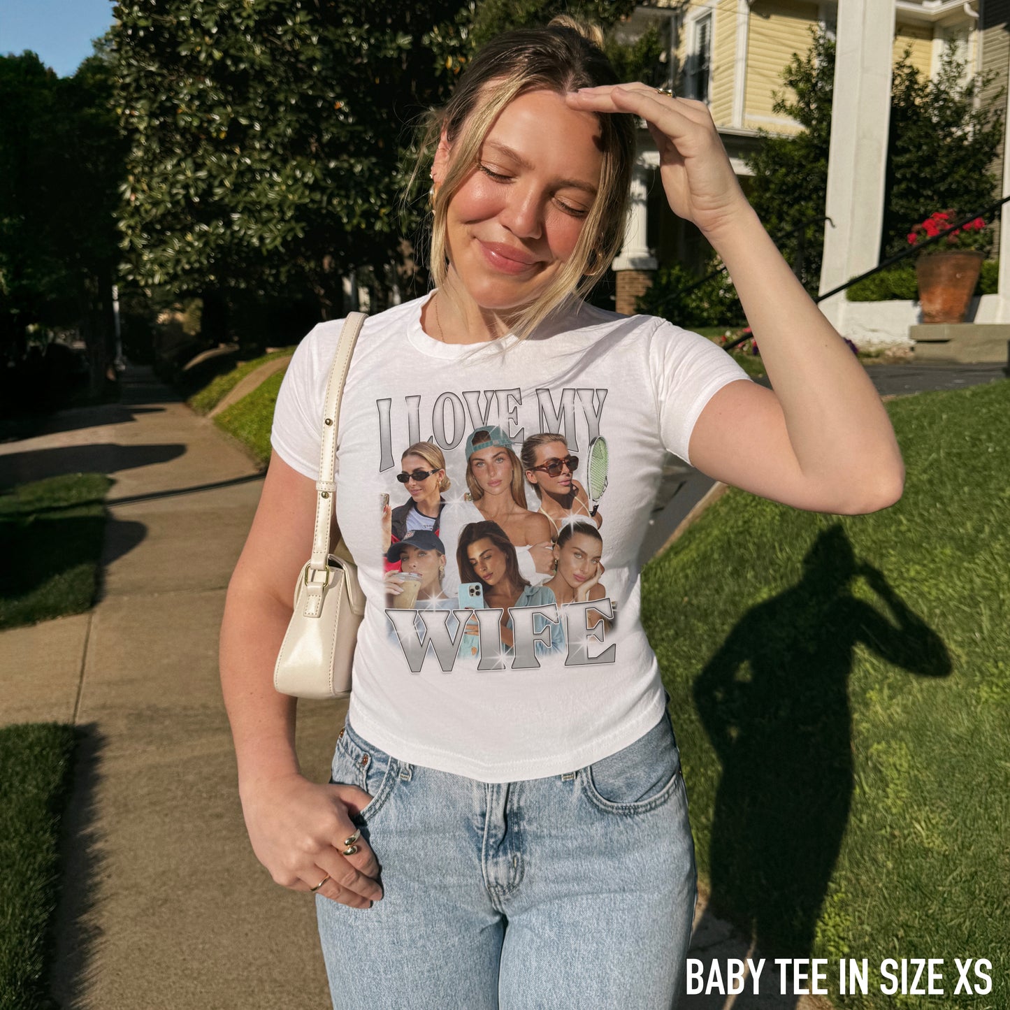 CUSTOM I Love My Wife Photo Bootleg Baby Tee