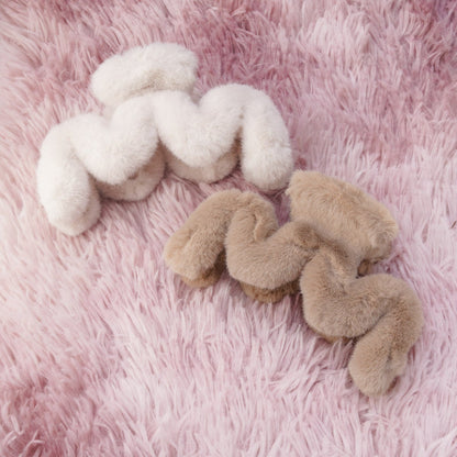Hair clip fluffy zigzag