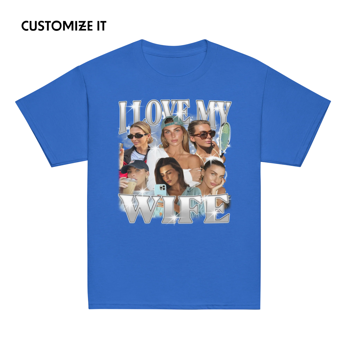 CUSTOM I Love My Wife Photo Bootleg Baby Tee