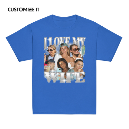 CUSTOM I Love My Wife Photo Bootleg Baby Tee