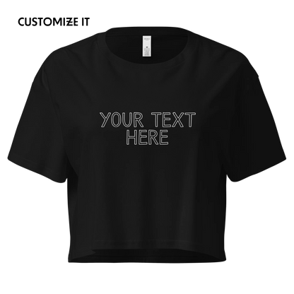 CUSTOM Your Text Outline Crop Tee