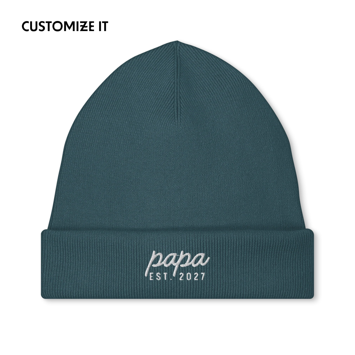 CUSTOM Papa Year Embroidered Classic Beanie