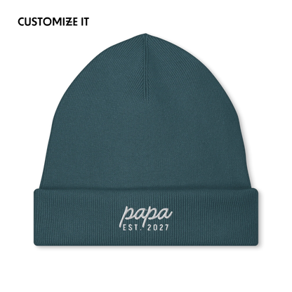 CUSTOM Papa Year Embroidered Classic Beanie
