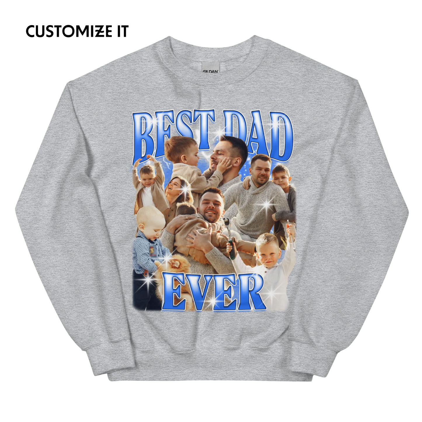 CUSTOM Best Dad Ever Photo Bootleg Sweatshirt
