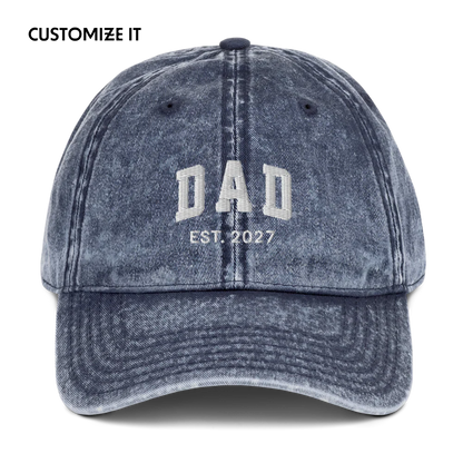CUSTOM YEAR Dad Father Embroidered Vintage Cap