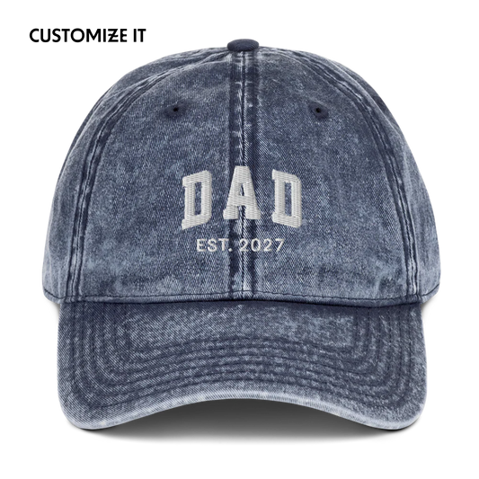 CUSTOM YEAR Dad Father Embroidered Vintage Cap