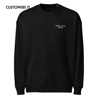 CUSTOM Your Text Pixel Embroidered Organic Oversized Sweatshirt