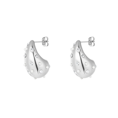 Pearls Rhinestone Drop Earrings