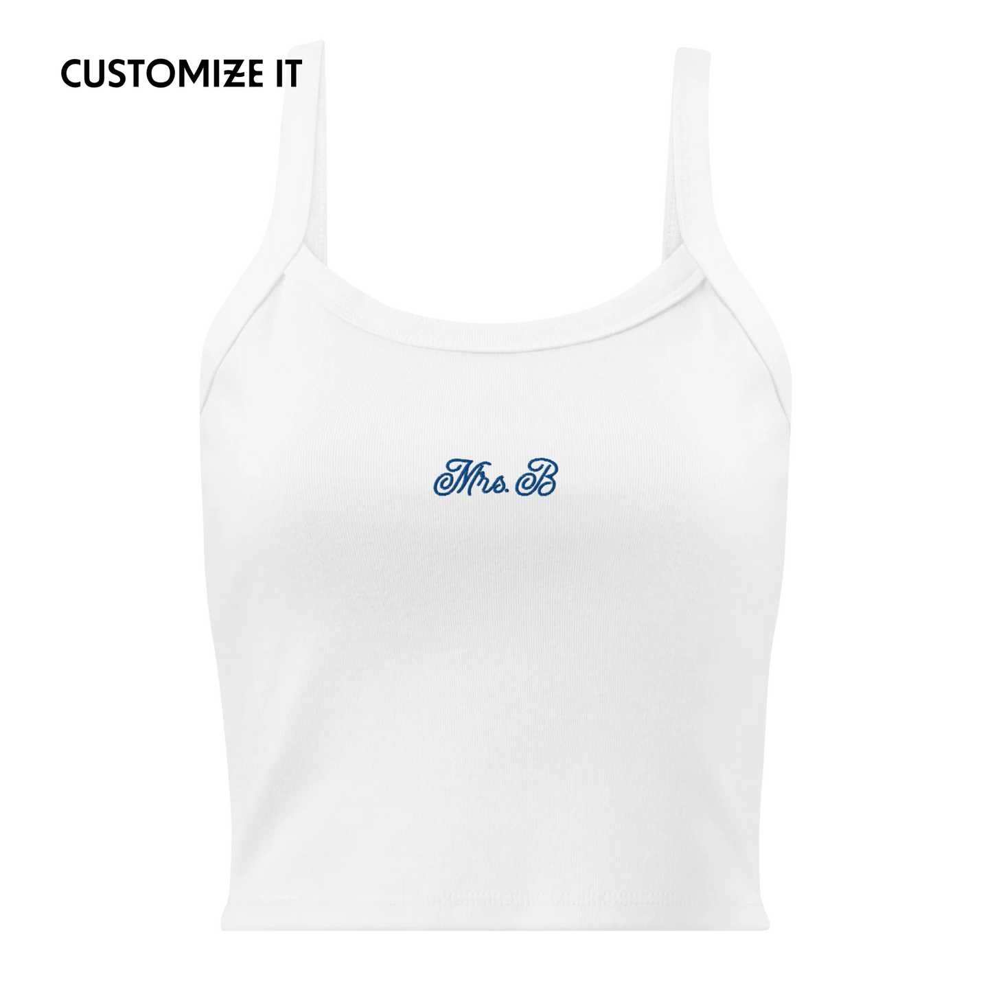 CUSTOM Mrs. Initial Rib Embroidered Bride Tank Top