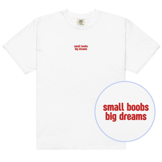 Small Boobs Big Dreams Embroidered Classic T-Shirt