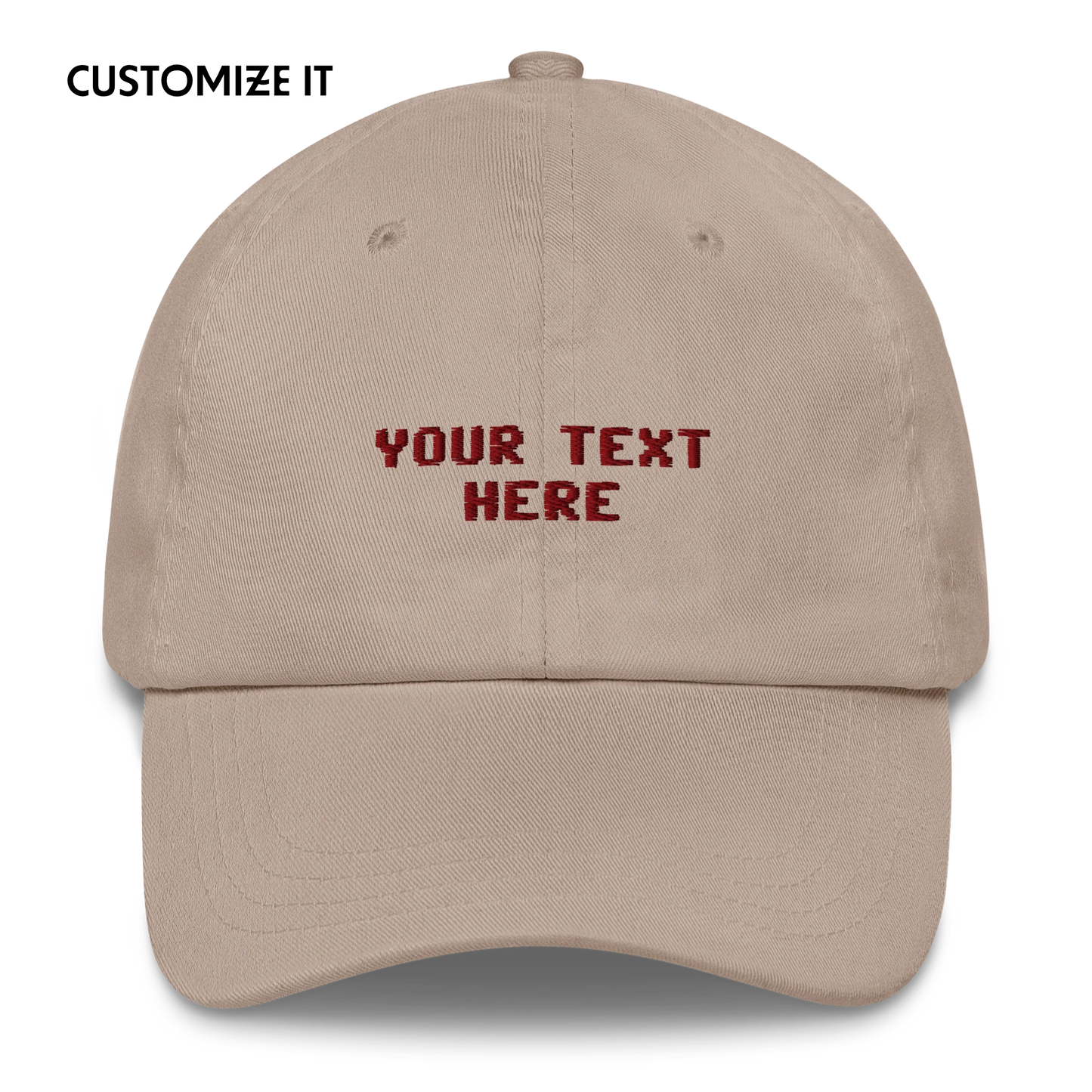 CUSTOM Your Text Pixel Embroidered Cap