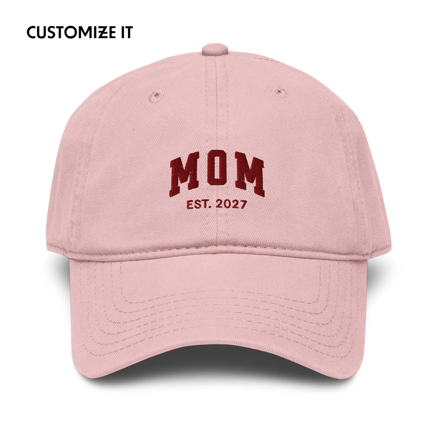 CUSTOM YEAR Mom to Be Embroidered Vintage Wash Baseball Cap