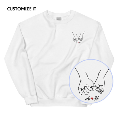 CUSTOM Couple Initials Embroidered Sweatshirt - Pinky Promise