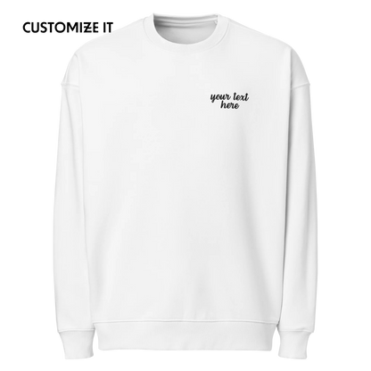 CUSTOM Your Text Cursive Embroidered Organic Oversized Sweatshirt