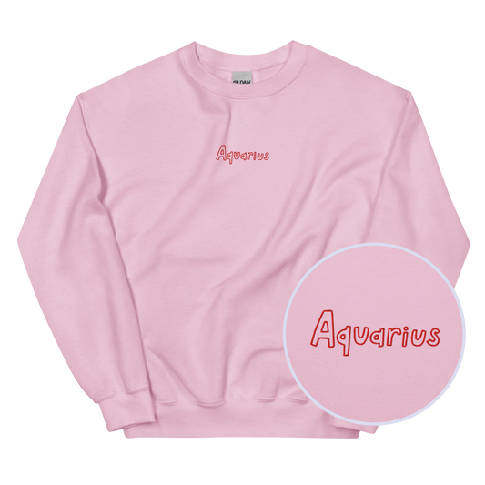 Aquarius Zodiac Embroidered Sweatshirt