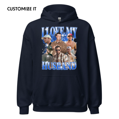 CUSTOM I Love My Husband Photo Bootleg Hoodie