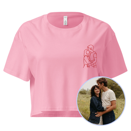 CUSTOM Embroidered Photo Portrait Crop Tee