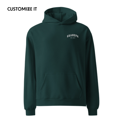 CUSTOM YEAR Grandpa Embroidered Premium Oversized Hoodie