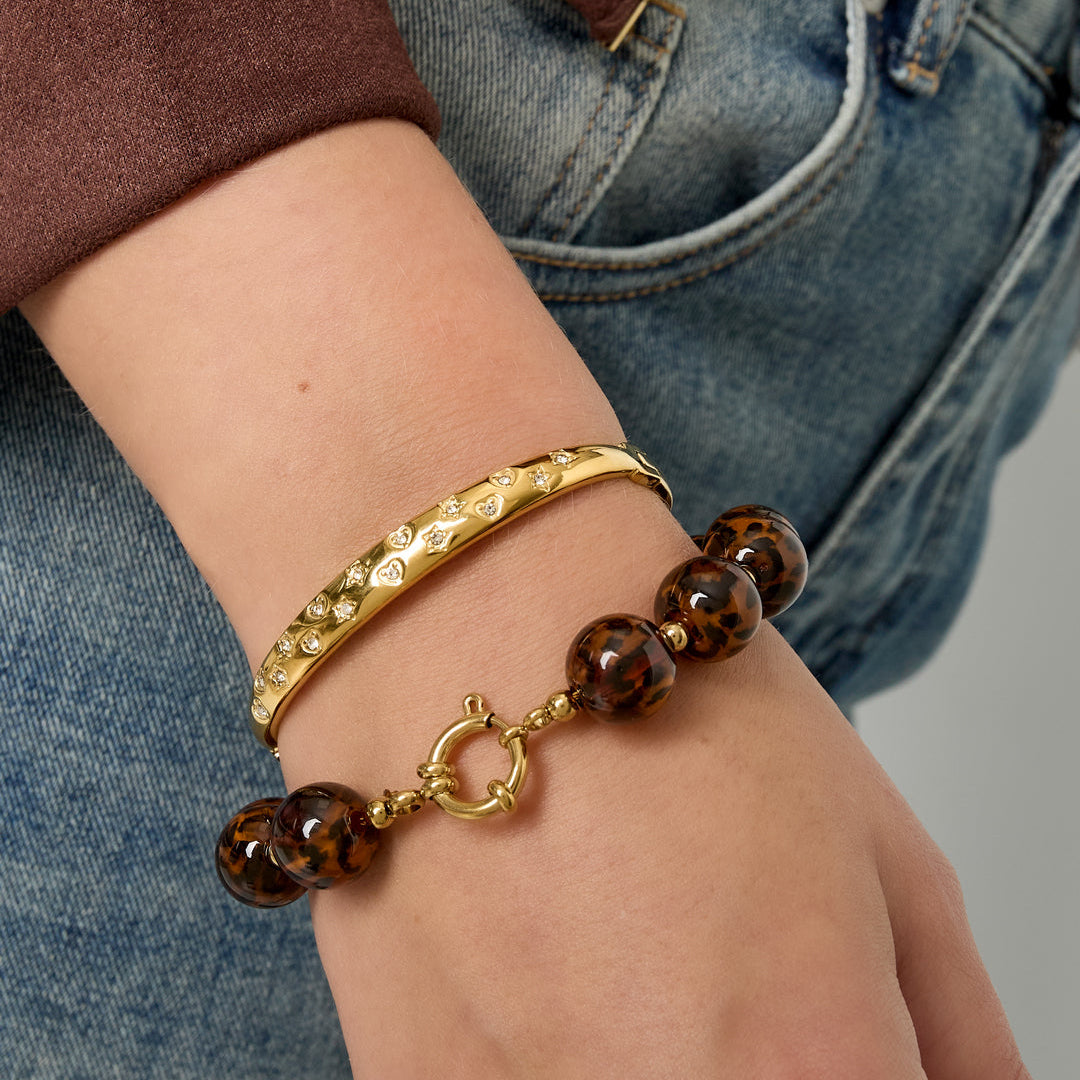 Stainless Steel Bangles Polka Dots Casual Daily Simple Series Women's jewelry